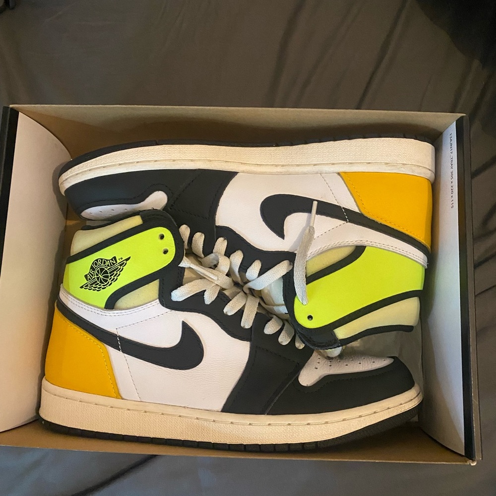 Jordan Sneakers in Yellow, Black, and White